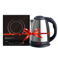 [Rs. 200 Back + Rupay Card] Lifelong LLICEK01 Induction Cooktop 2000 W 7 preset Indian Menu, Display and Push Button (Black) with Electric Kettle 1.5 Litre 1500W for Boiling Water, Soup (Silver) Combo | Combo