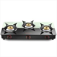 [Rs. 200 Back + Diamonds + Rupay Card] Butterfly Smart Plus Glass 3 Burner Gas Stove, Black & White