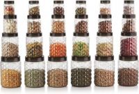Master Cook Bubble Jars - 27300 ml Plastic Grocery Container (Pack of 24, Clear)