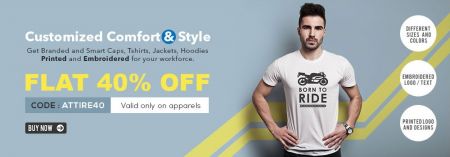 Flat 40% Off on Customized Clothings 