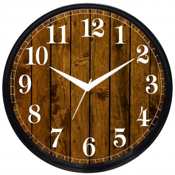 [LD] Cartoonpur Analog Round 11 Inch Wooden Look Wall Clock with Glass