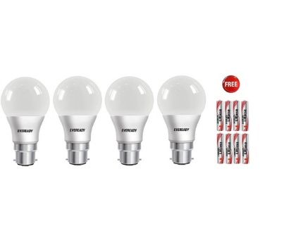 Eveready 9W-6500K Cool Day Light Pack of 4 with Free Battery