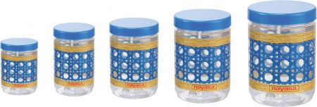 [LD] Nayasa Sparkle Plastic Container Set, 5-Pieces, Blue