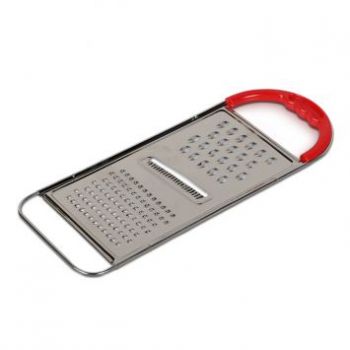 Living Essence Stainless Steel Flat Grater Silver And Red