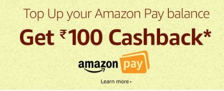 Top Up Your Amazon Balance And Get Rs.100 Cashback 