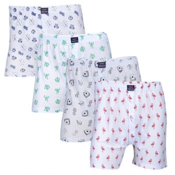 Feed Up Men's Cotton Hosiery Boxers Pack of 4