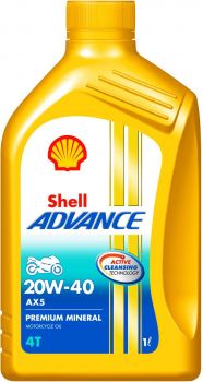 Shell Advance AX5 550031406 20W-40 Premium Mineral Motorbike Engine Oil (1 L)