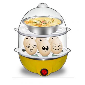 [LD] Inovera 2 Layer Egg Boiler Cooker and Steamer With Steel Bowl, Yellow