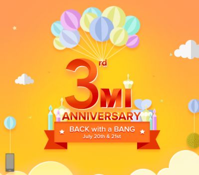Mi 3rd Anniversary Sale July 20th and 21st 