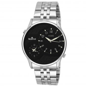 Swisstyle Double Moment Analogue Black Dial Men'S Watch