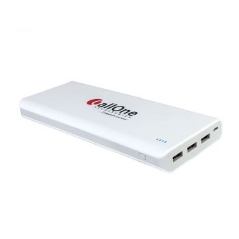CallOne 30000 mAh Turbo Power Bank with 3 USB Ports (White)