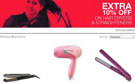 Extra 10% Off on Hair Dryers & Straighteners 