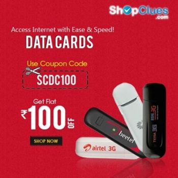 Rs 100 extra off on Data Card 