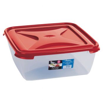 [LD] Wham Cuisine Large Square Food Storage Plastic Box Container, 10 Litre, Red