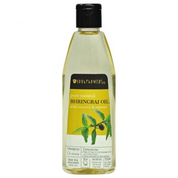 Soulflower Pure & Natural Bhringraj Oil with Coconut & Sesame - 225ml