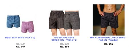 Innerwear Rs. 100 Off on Purchase of Rs. 349 