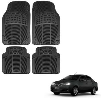 [Lightning Deal Live @ 4PM] Vheelocityin Toyota Etios Car Mat Black / Black Rubber Foot Mat For Toyota Etios