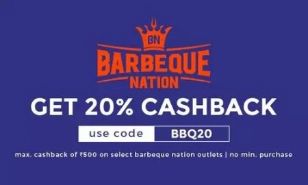 20% Cashback on Barbeque Nation 