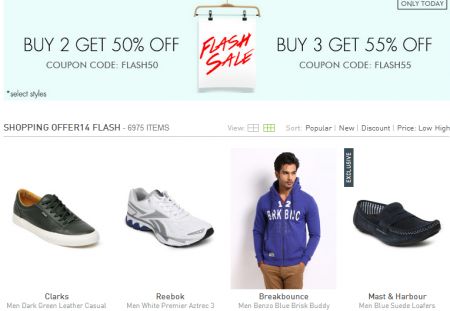 Flat 50% Off Or Buy 3 Get 55% Off on Clothing, Footwear & Accessories Men, Women, Boys & Girls 