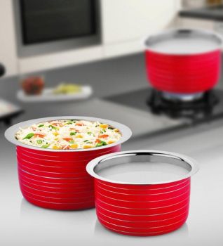 Cookaid Red Induction Friendly 2 Pcs Patila Set