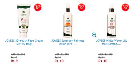 97% Off on Jovees Beauty Care Products Starts from  Rs. 9 