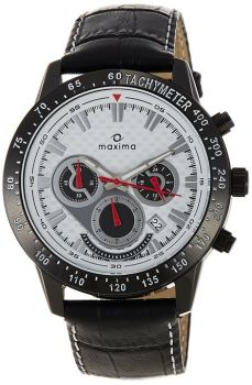 Maxima Attivo Chronograph White Dial Men's Watch - 25951LMGB