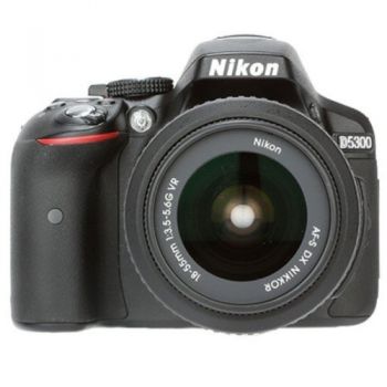 Nikon D5300 24.1MP Digital SLR Camera (Black) with 18-55mm VR Kit Lens, 8GB Card and Camera Bag