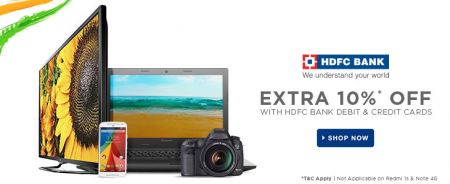 [Valid only on Mobile App] Extra 10% Off on Purchases Through HDFC Debit Cards 