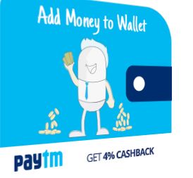 [Valid only for customers who have received promotional SMS from Paytm] 4% Cashback On Add-Money To Paytm Wallet 