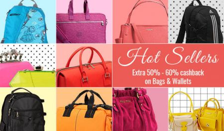 Extra 50% - 60% cashback on bags and wallets 