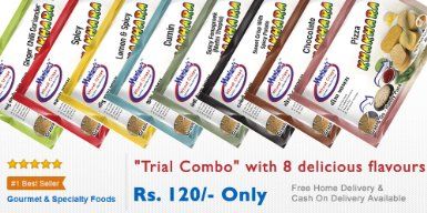 Rs. 100 Amazon Gift Card + Maniarrs Khakhara Trial Combo (8 Packs of 8 Flavors), (360 gm)