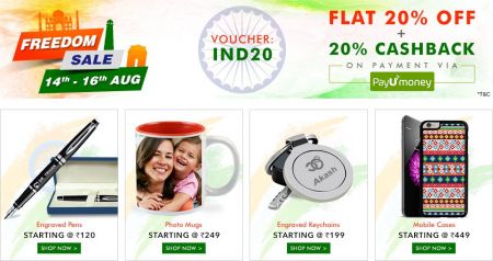 Flat 20% Off & Extra 20% off Pay Via Payumoney on Engraved Pens | Card Holders | Diaries | Key Chain & More 