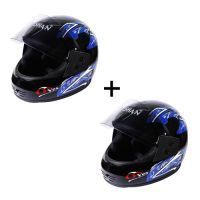 Helmet With Blue Graphics Buy 1 Get 1 Free