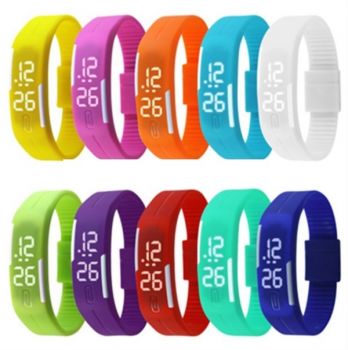Pack of 10 KSJ Multicolour LED Digital Watch For Men