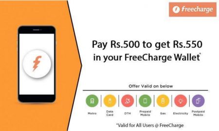 [Pay Via Mobikwik] Get Topup Recharge worth Rs.550 on Mobile and Utility Bill Payments For Rs.450 