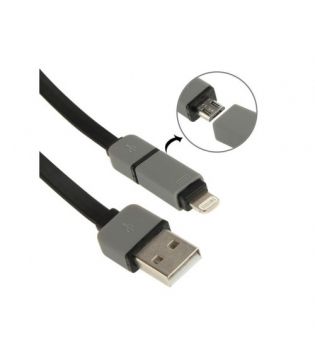 USB 2 in 1 Retractable Charging & Sync Cable for iPhone and Android
