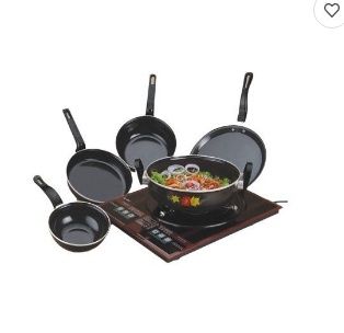 DCH 5 Pcs of Hard Coat Induction Cookware Set (Black)