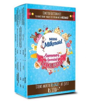 Nestle Milkmaid Ice Cream Kit - Get Free Plastic Container + Go Cream + Vanilla Essence + Recipe Booklet