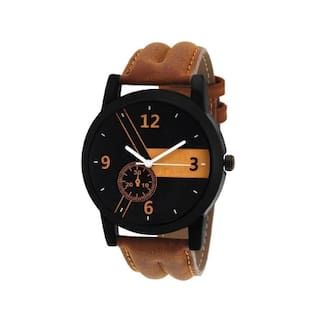 [First Time Mall App User] Kajaru KJR-4 Stylish And Elegant Brown Strap Wrist Watch For Men