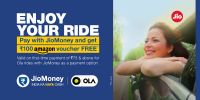 Get Rs 100 Amazon voucher on 1st Ola Ride Paid via JioMoney Payment 