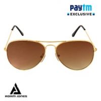 [New Users] 100% Cashback on Adam Jones Golden Aviator Sunglasses For Men and Women (Golden Frame with Gradient Lens) 