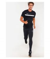 Nike Black Polyester Lycra Trackpants
