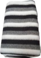 TrueValue Creations Striped Single Blanket Black, White  (Fleece Blanket, 1 Pc blanket)