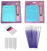 Royalkart Latest Edition Nail Art Stamping Image Plate Double Kit With 15 Pcs Nail Art Brush & Nail Art Finger Tip Guide Sheet Gift For Girl Women(XY10-XY14)