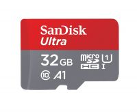 SanDisk SDSQUAR-032G-GO61A 32GB Micro SDHC Memory Card with Adapter/YouTube Go (Grey/Red)