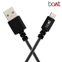 Boat Micro USB 500 Indestructible Nylon Braided Micro USB to USB Tangle Free Cable, 1.5 Meter (5 Feet) - Black