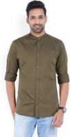 French Connection Men's Solid Casual Mandarin Shirt