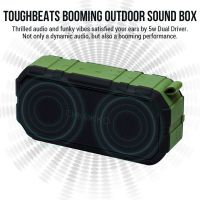 CHKOKKO Toughbeats TB406 Waterproof Bluetooth Speakers with Dual Drivers (Green)