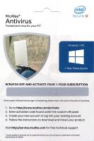 McAfee Anti-Virus - 1 PC, 1 Year (Activation Key Card)