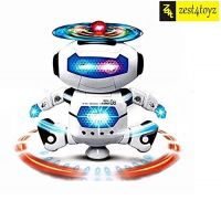 Zest 4 Toyz 360 Rotation Electric Smart Space Walking Dancing Robot with Music & 3D Lights (Multicolour)